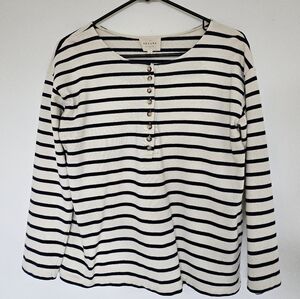 Sezane Ecru Navy Striped Gatsby Mariniere